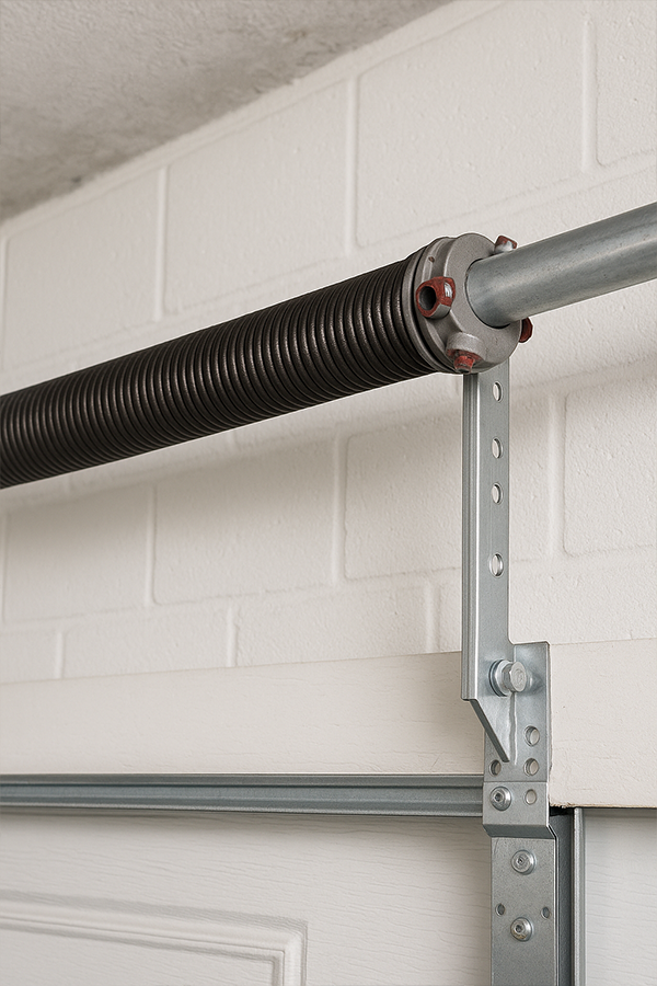 Technician replacing broken garage door spring in Lynwood CA